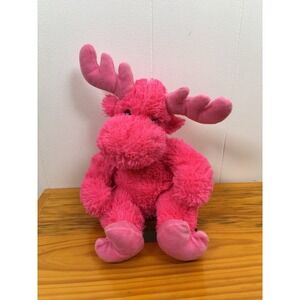 RARE 2005 Wishpets Melody Moose Bright Pink Plush Beanbag Stuffed Animal